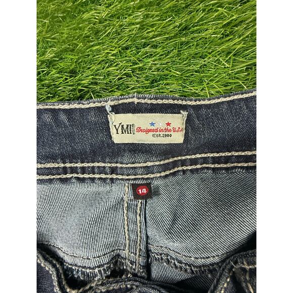YMI Women’s Bootcut Jeans Sz 14 Blue Medium Wash Stretch Denim Mid Rise - Picture 5 of 11